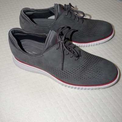 Mens 8.5 Cole Haan Zerogrand 2.0 Grand Oxfords Shoes Gray Lace Up Laser Cutouts