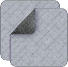 2 PCS 22x21" Gray Washable Waterproof Chair Pads for Incontinence Reusable