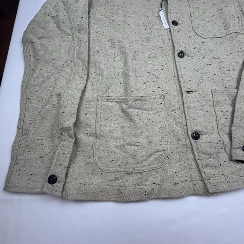 Kato by Hiroshi Kato Chore Jacket Speckled Wool Ivory Size XL USA NWT image 3