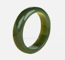 Certified Natural Green hetian Jade Ring Genuine Women Mens Men Reiki Healing