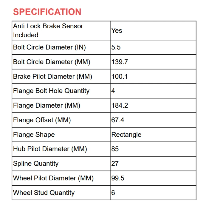 Подшипник ступицы переднего колеса полного привода для Chevy GMC Colorado Canyon Isuzu I-350 I-370 6Lug - Изображение 4 из 4
