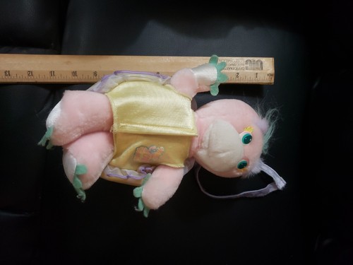 Vintage Turtle Tot Toodles Plush Toy with Backpack Shell 1988 Mattel - Picture 7 of 7