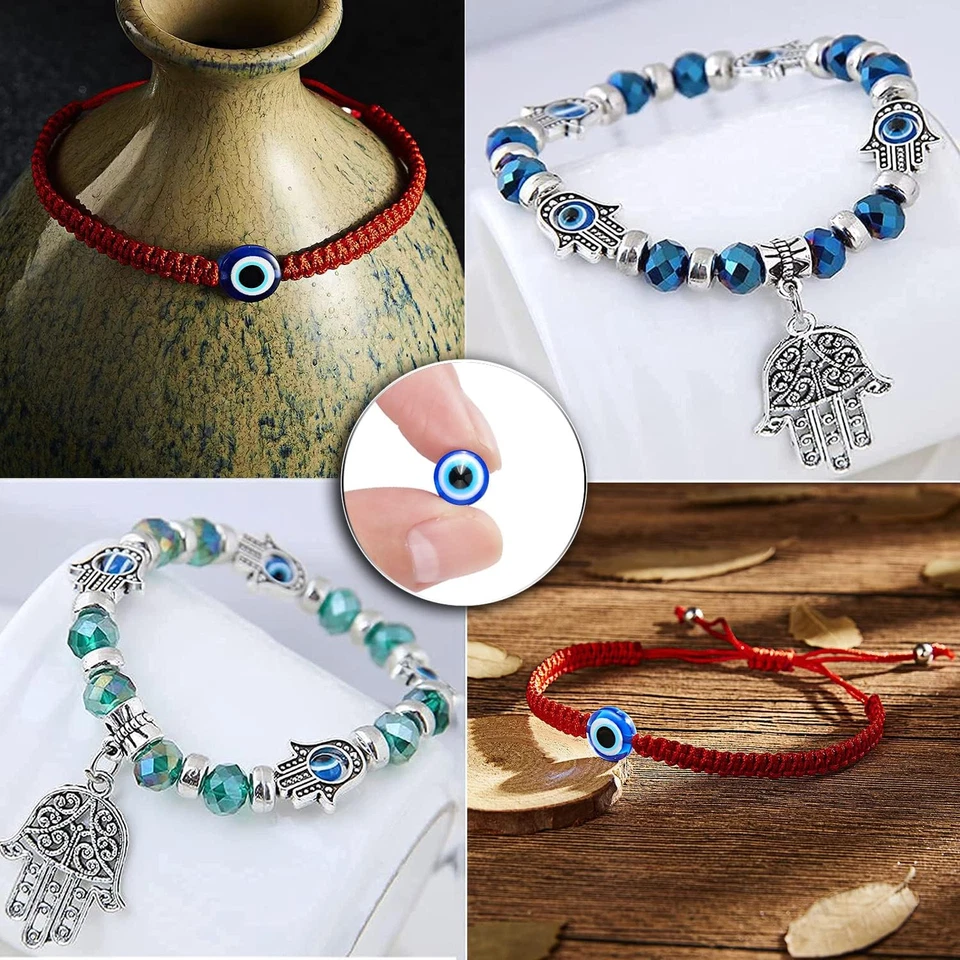 400Pcs Blue Evil Eye Beads for Jewelry Making 8Mm Evil Eye Charms for Bracelet - Image 3 of 4