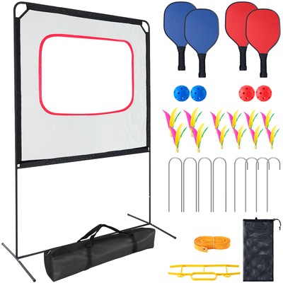 Portable Paddle Games with Net All-in-One Pickleball Set, Badminton and Tennis