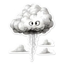 Rain Storm Cloud, Vinyl Decal Sticker, Indoor Outdoor, 3 Sizes, #11668