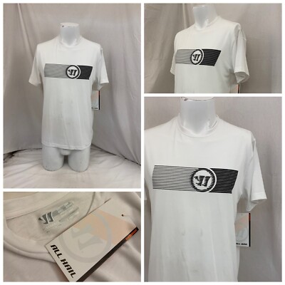Warrior T Shirt M White Poly Stretch Short Sleeve Basic NWT YGI O2-329