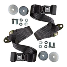 (2)GREY Universal 72" Lap Seat Belts Pair w/ Hardware Hot Rat Street Rod Classic