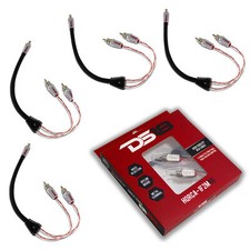 4x RCA Audio Y Adapter 1 Female 2 Male Jack Splitters Red HQRCA1F2M DS18