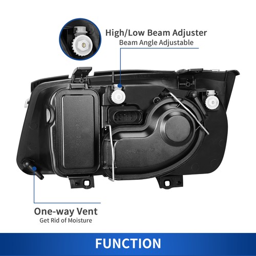 Headlights Assembly Set For 1999-2005 Volkswagen Jetta Left and Right Headlamp - Picture 5 of 10