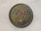 1856 Us Half Cent Braided Hair 1/2C - Dark, Toned