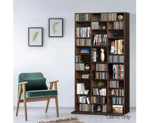 Living Room Office DVD CD Games Books Storage Shelf Unit Rack Adjustable - Brown - image 3 of 4