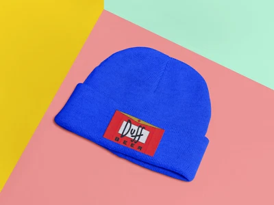 HATTREE Unisex Mütze Wollmütze Beanie Die Simpson Duff Beer Parodie Logo Bier Retro