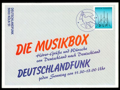 Advertising Stickers - The Music Box - Deutschlandfunk - 13x10cm - Vintage 80s