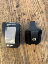 Zippo Black Lighter Pouch. Genuine Leather.