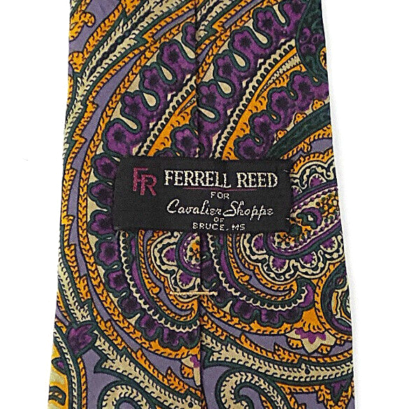 Ferrell Reed for Cavalier Shoppe Bruce, MS Prple Paisley Necktie Tie