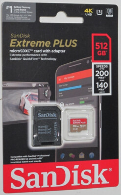 SanDisk Extreme PLUS 512GB microSDXC UHS-I Memory Card