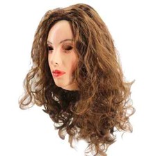 Realistic Latex mask Face Halloween Mask with Wig Lady Crossdressing Transgender