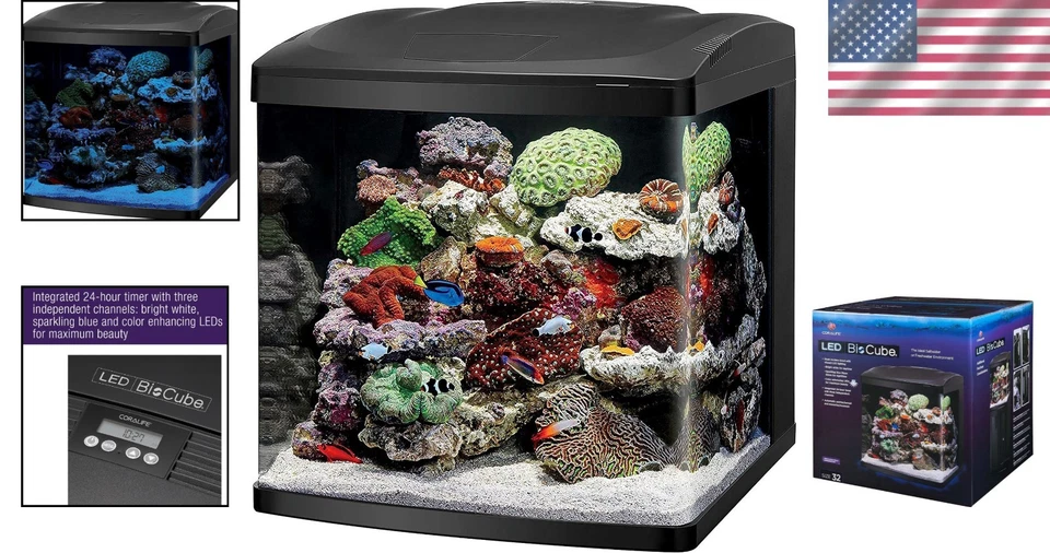 Kit de pecera LED BioCube de 32 galones - Perfecto para uso marino y de agua dulce Foto 2 de 4