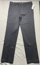 Izod American Chino Men  s 32X32 Straight Navy Blue Pants Flat Front Slim Fit NWT