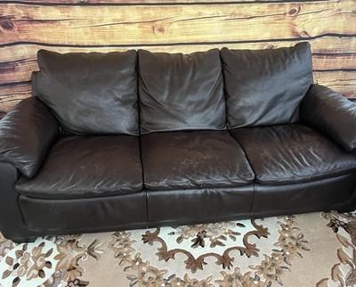 Brown Leather Sofa Couch   Local Pickup