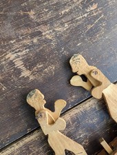 Antique 20s Mechanical Folk Art Wooden Boxing Toy Vintage Kinetic Rustic