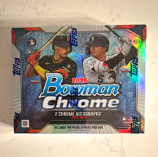 Topps 2026 Bowman Chrome MLB Hobby Box - Factory Sealed - 2 autos