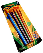 CRAYOLA Paint 5 Brushes, Nontoxic. Multi-purpose flat, angled & round brush set