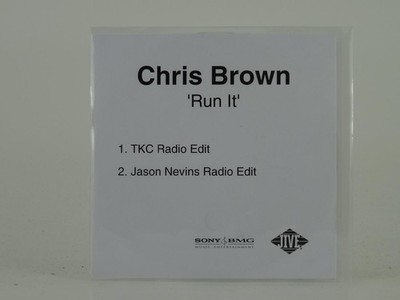 CHRIS BROWN FT JUELZ SANTANA RUN IT! (D12) 2 Track Promo CD Single including Whi