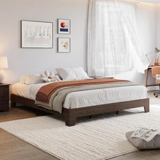 California King Size Bed Frame Wood Platform Bed Frame Minimalist Furniture