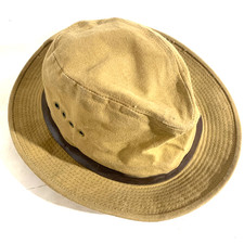 Filson Tin Cloth Packer Hat | Med Tan Leather Headband VTG Made in USA G Patina