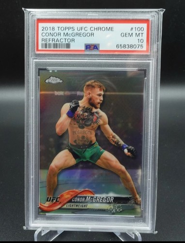 PSA 10 GEM MINT 2018 TOPPS UFC CHROME CONOR MCGREGOR REFRACTOR CARD #100