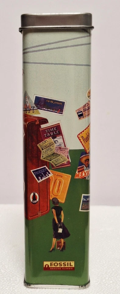 Estuche metálico para gafas fósiles varios destinos de colores en la foto usado Foto 4 de 4