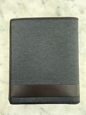 TUMI Alpha Multi Window Card Case In Anthracite/Brown Leather Excellent Cond