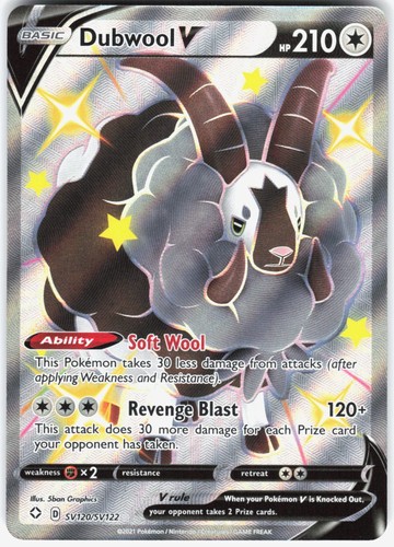 Dubwool V SV120/SV122 Shining Fates: Shiny Vault ShHR Holofoil Pokemon NM