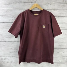 Carhartt Mens Large Short Sleeve T Shirt Original Fit pocket T K87 PRT Port
