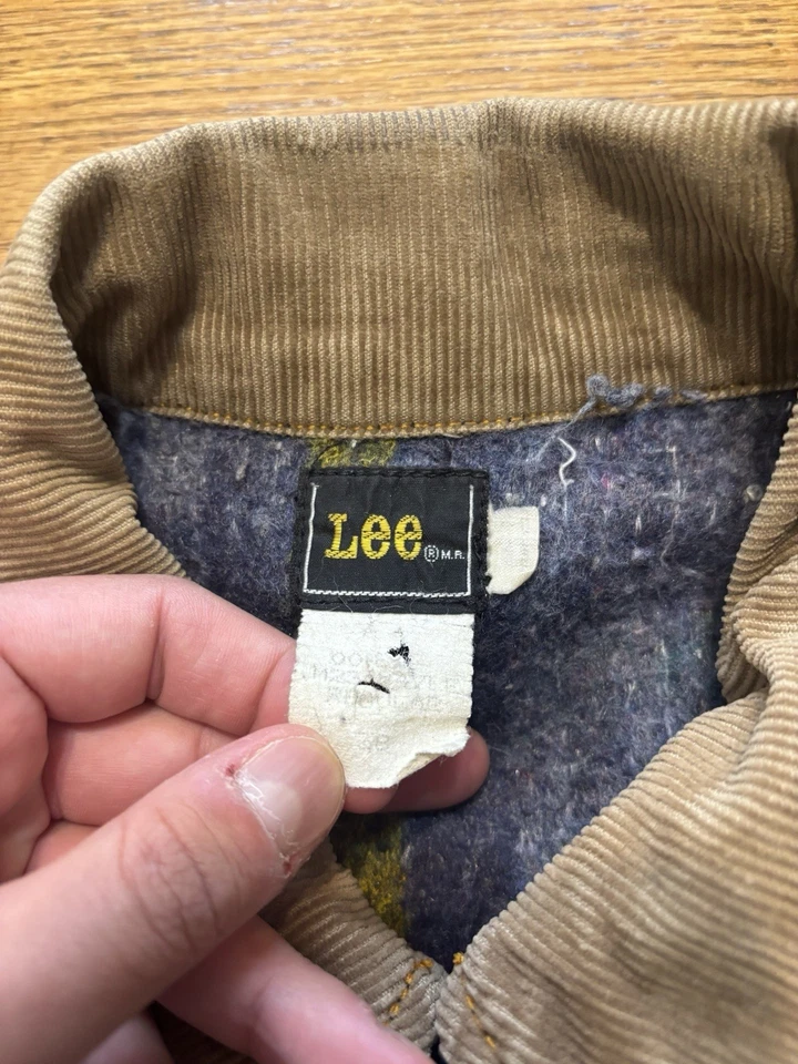Vintage 70s 80s Lee Riders Blanket Lined Denim Trucker Jacket 38 Medium Dark - Image 4 of 4