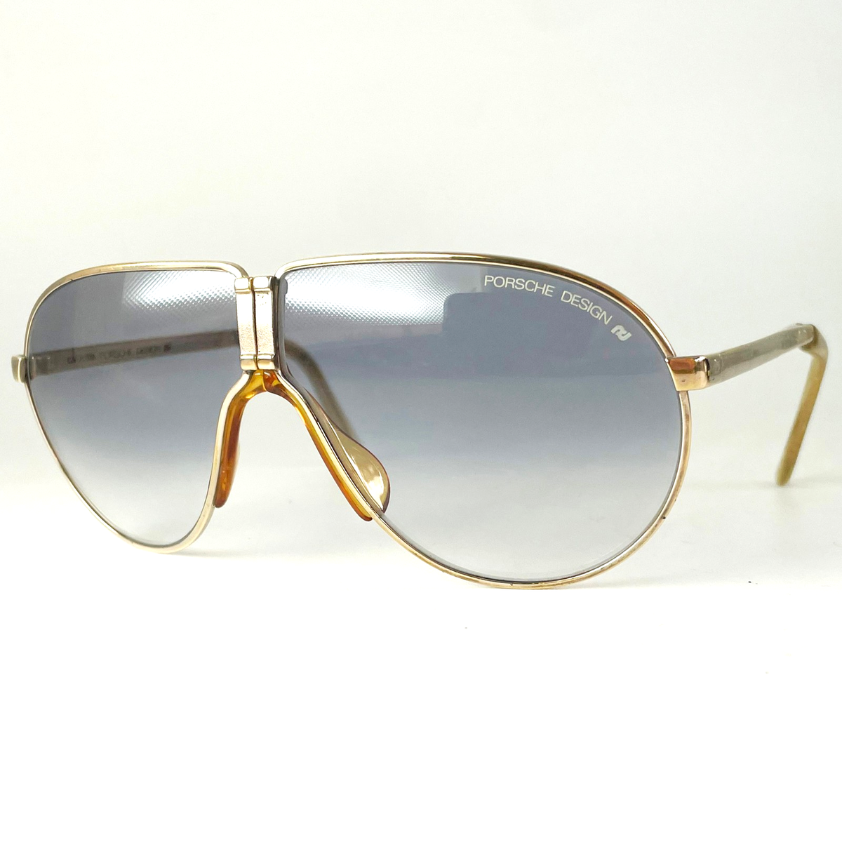 Vintage 80s CARRERA PORSCHE DESIGN 5622 Folding sunglasses gold