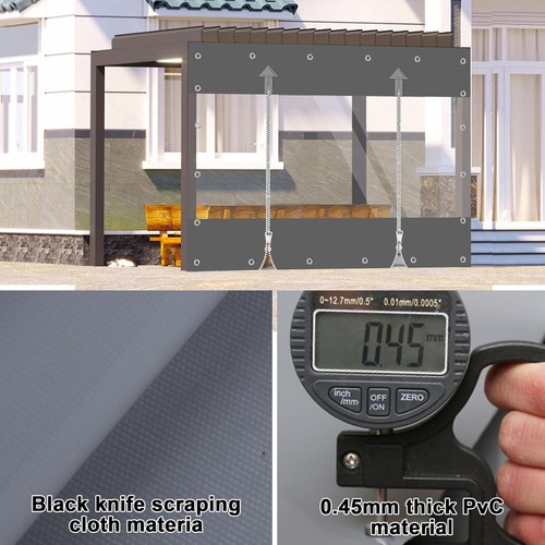 Clear Vinyl Curtain Heavy Duty PVC Clear Tarp Waterproof Outdoor Patio Enclosure - Picture 7 of 73