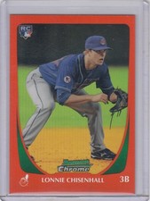 2011 Lonnie Chisenhall Bowman Chrome ROOKIE ORANGE REFRACTOR /25 - #20 Indians