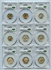 1955-1956-1958  5c-10c-25c CACG MS64-MS66