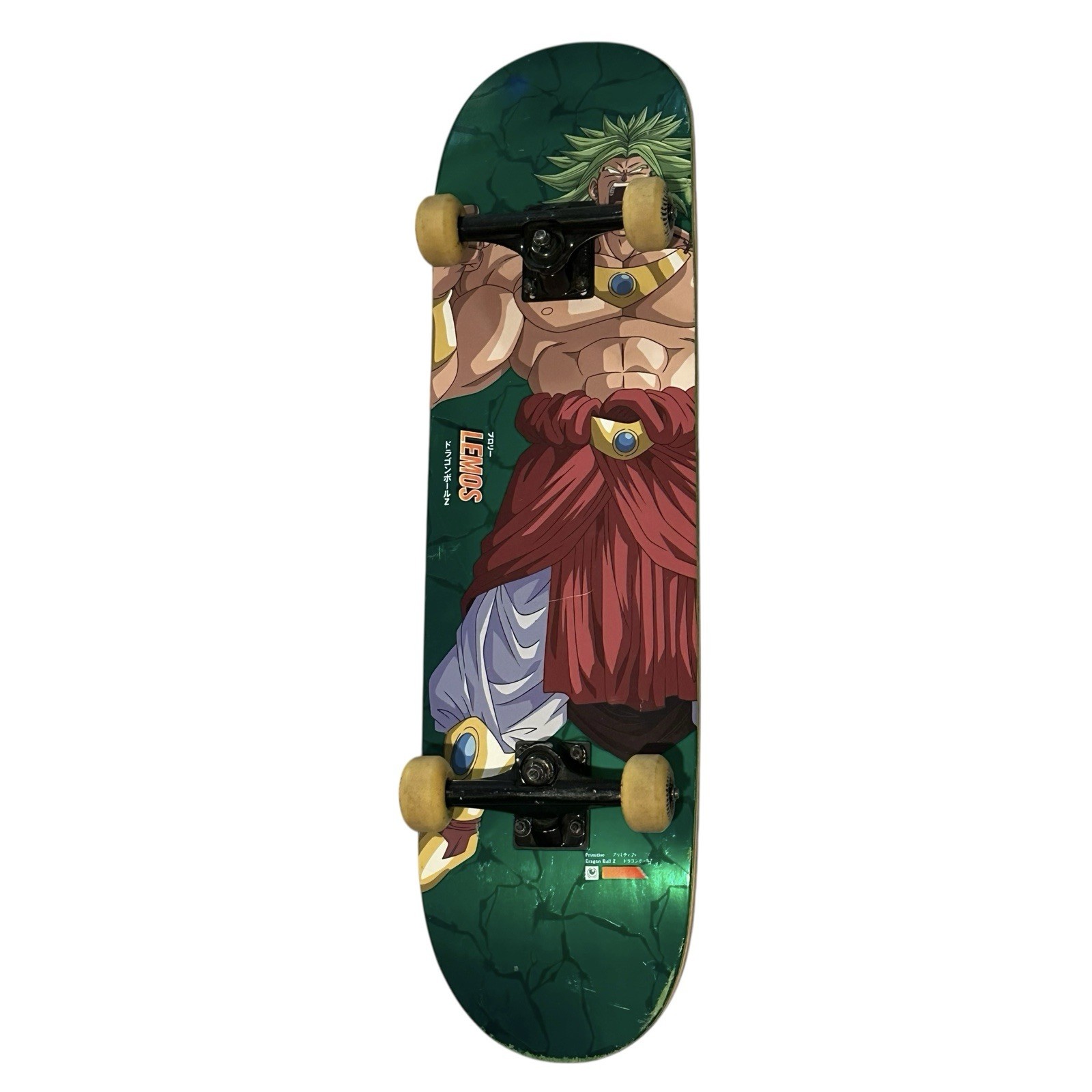 USED Primitive Dragon Ball Z Broly Super Skateboard Deck Tiago Lemos 8.5"