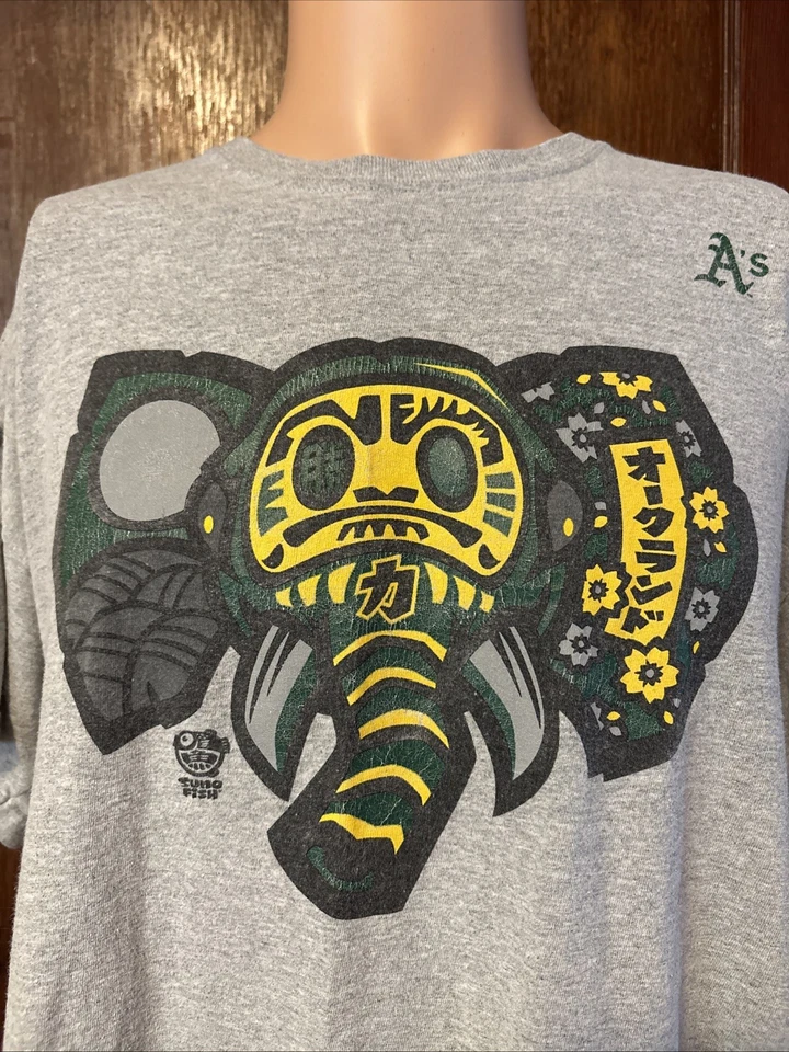 Camisa Oakland A’s Athletics Japanese Heritage Night Elephant Gris Talla XL Foto 2 de 4