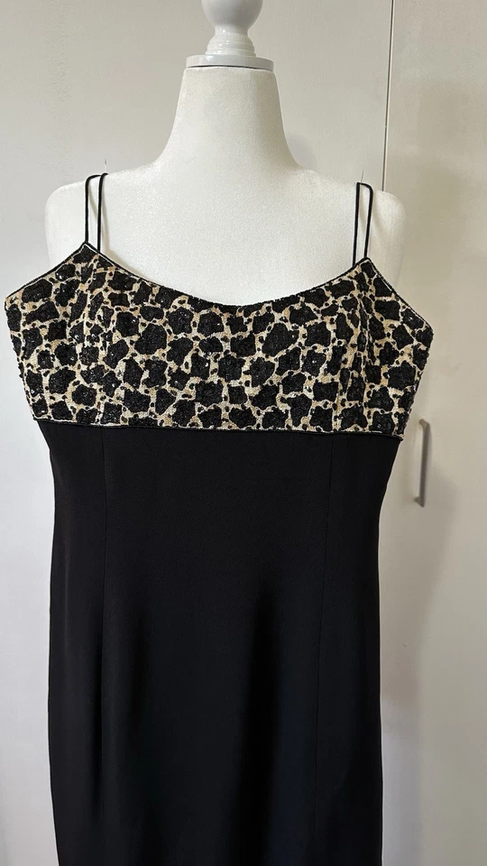 Vintage | ESCADA Couture | Vestido de noche de seda con cuentas negro | 40/M Foto 3 de 4