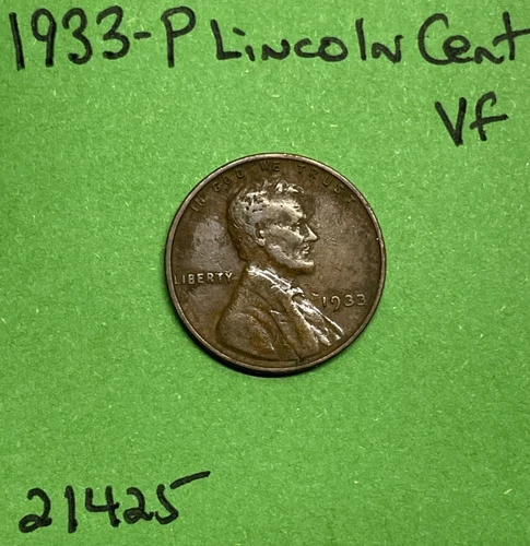 1933-P Lincoln Wheat Cent / Penny 1c VF Very  Fine