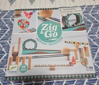 Zig & Go Roll Action Reaction Learning Game 28 Pieces Open Box