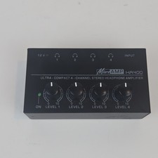MicroAMP HA400 Ultra-Compact 4-Channel Mini Stereo Headphone Amplifier Tabletop