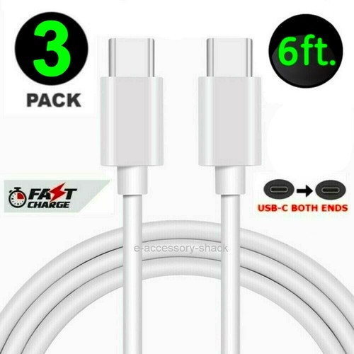 3 Pack 6FT USB-C to USB-C Cable Fast Charge Type C Charging Cord Rapid Charger - Picture 2 of 12