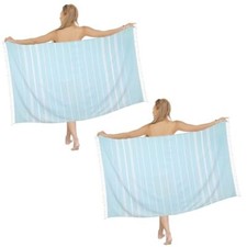Beach Towel 2 Pack,Sand Free Beach Towels Oversized 39 x 72,Turkish 2 Pack Aqua