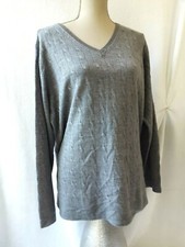 NEW White Stag Woman Knit Gray Sweater Plus Size 16W Long Sleeve Lightweight