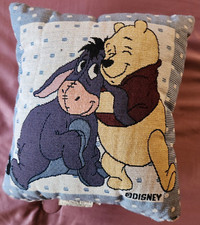 Disney Eeyore and Winnie the Pooh Best Friends Blue Tapestry Throw Pillow 13 in